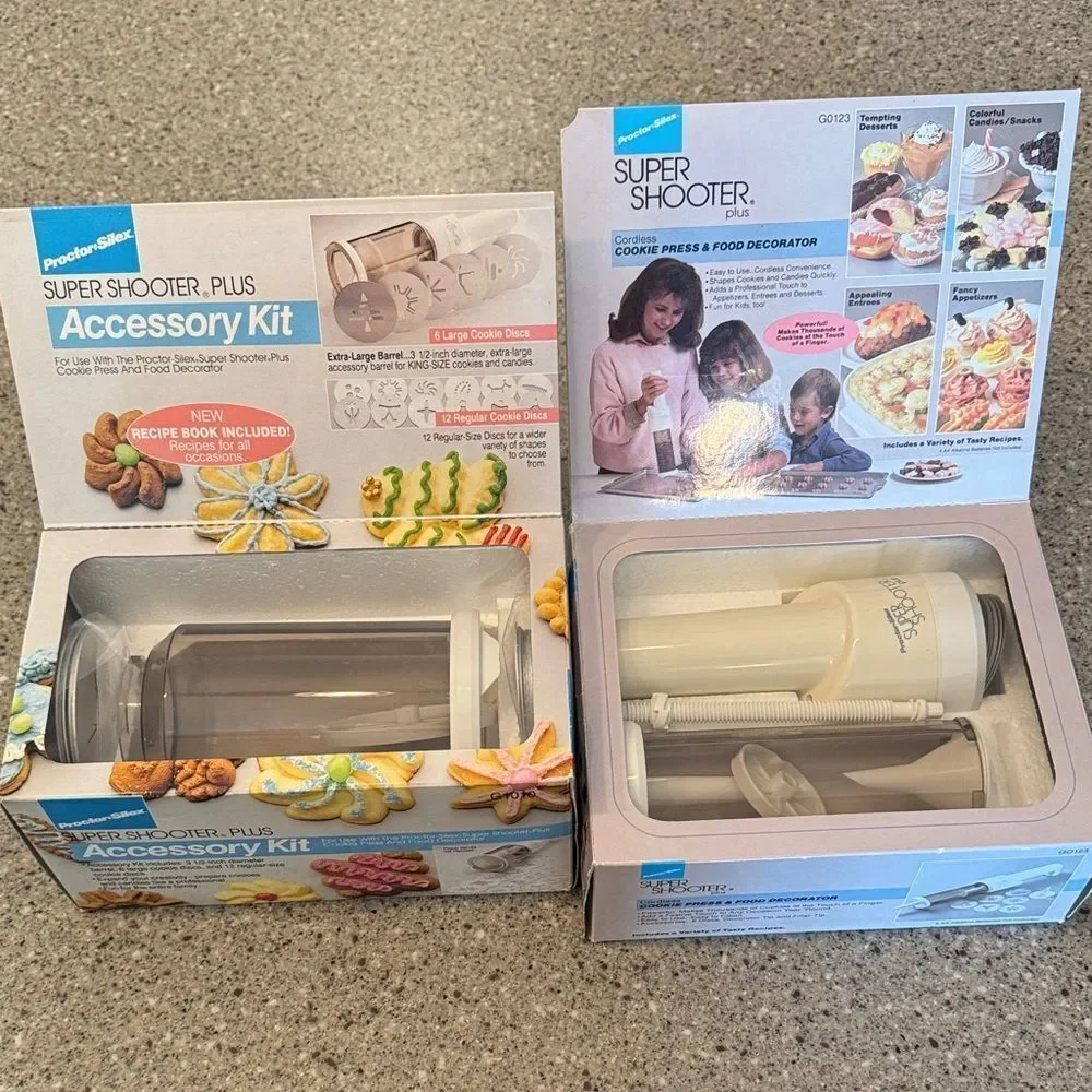 PROCTOR SILEX Vintage Super Shooter Plus Cookie Press & Accessory Kit